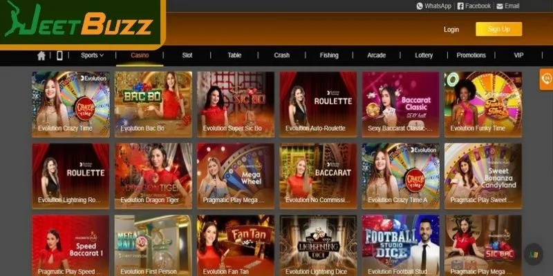 Top games at Casino JEETBUZZ